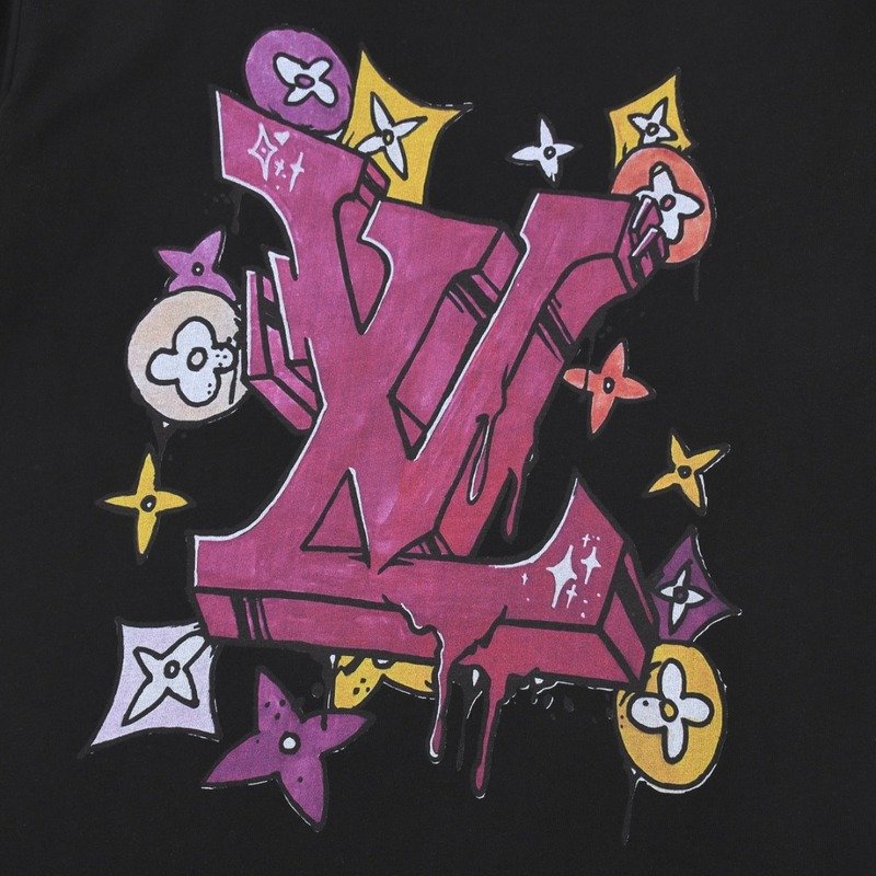 Футболка Louis Vuitton With Pink Massive Logo "Black" фото № 6