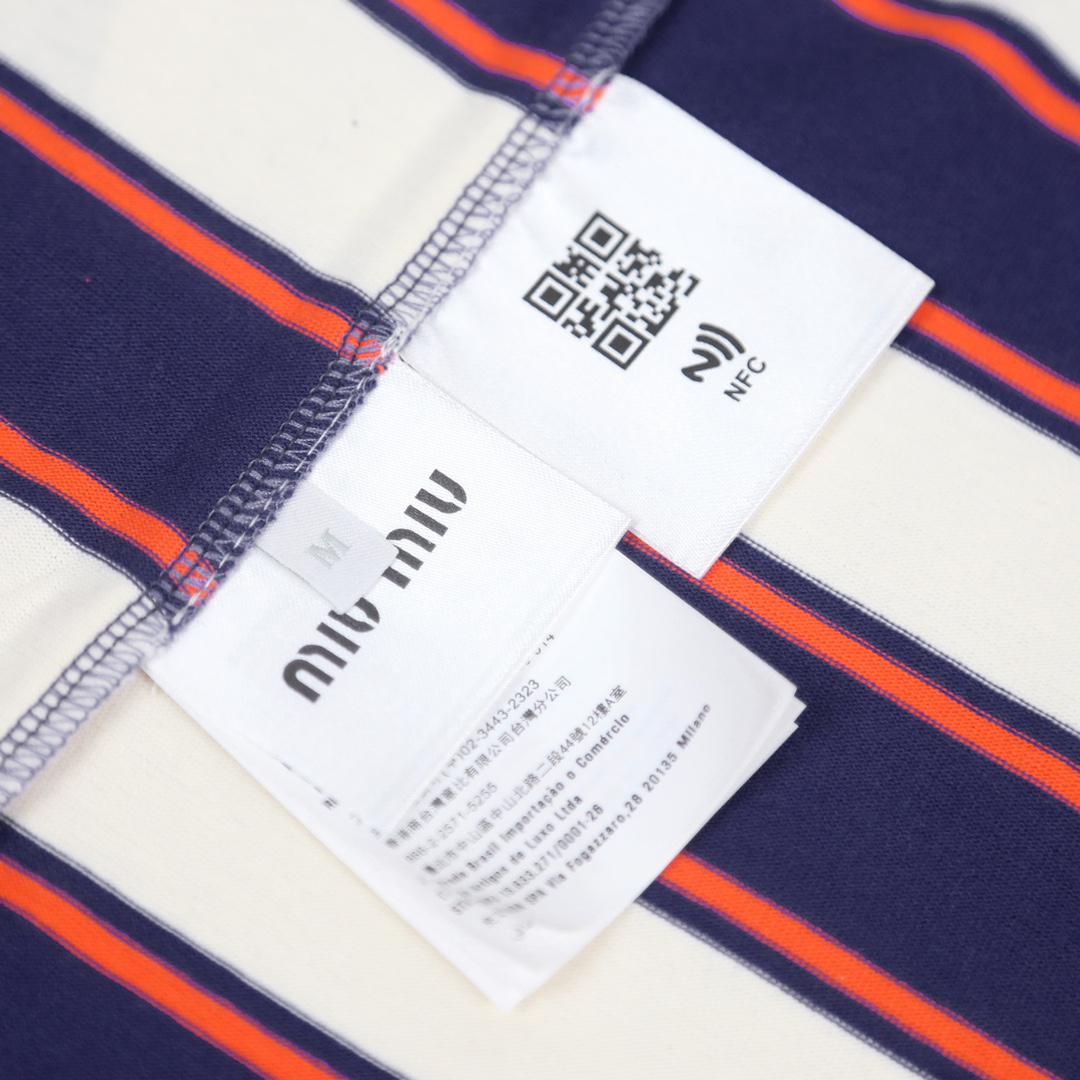 Футболка Miu Miu Horizontal Stripes "Blue" фото № 3