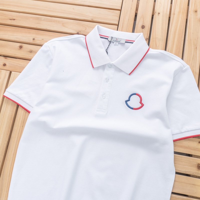 Поло Moncler Edge Decorated By Red Stripe "White" фото № 4