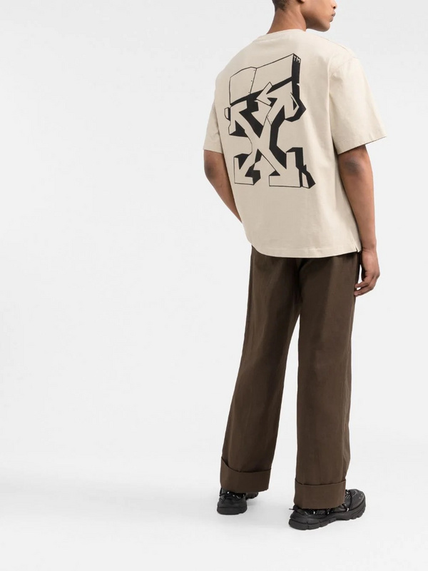 Футболка Off White Human trend "Beige" фото № 4