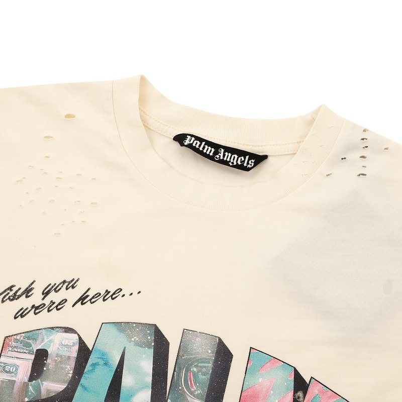 Футболка Palm Angels With Holes "Cream" фото № 2