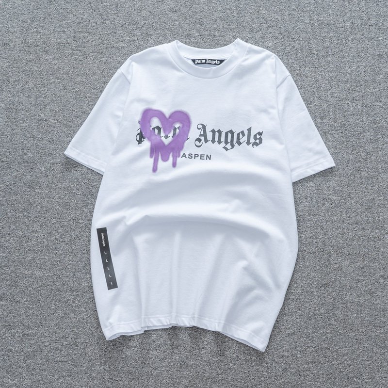 Футболка Palm Angels In My Heart "White/Violet" фото № 2