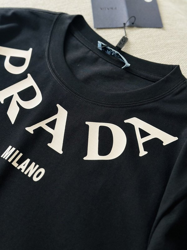 Футболка Prada With Big Logo Brand "Black" фото № 3