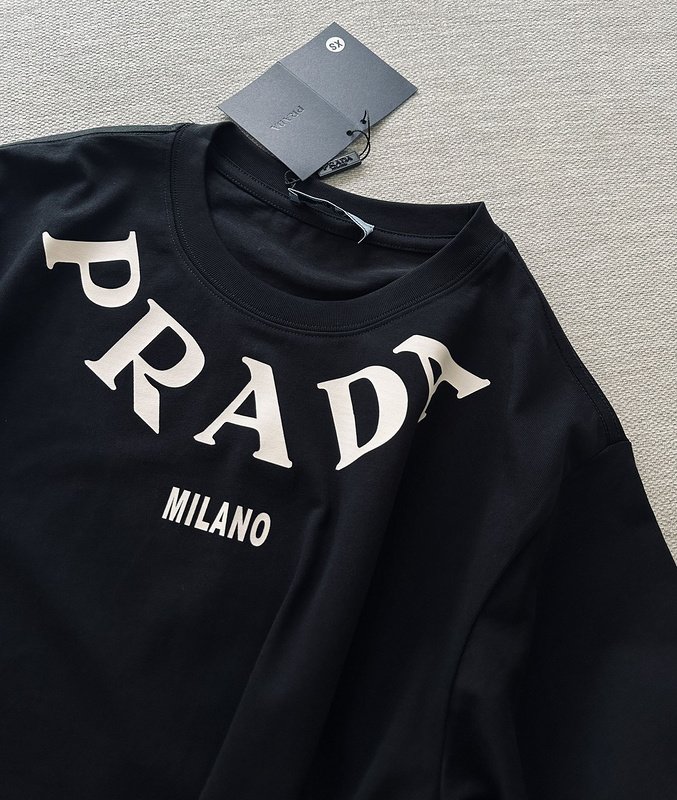 Футболка Prada With Big Logo Brand "Black" фото № 4