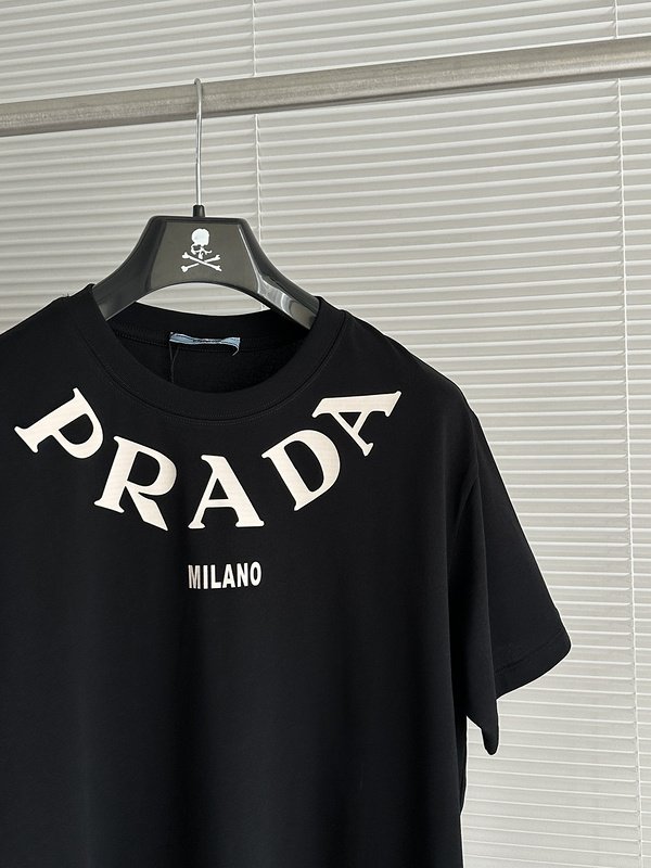 Футболка Prada With Big Logo Brand "Black" фото № 5