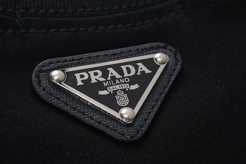 Футболка Prada With Mint-Colored Logo "Black" фото № 4