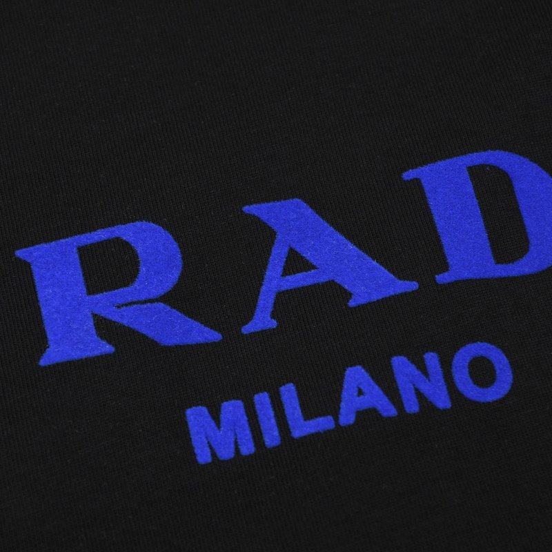 Футболка Prada Blue Brand Logo Text "Black" фото № 3