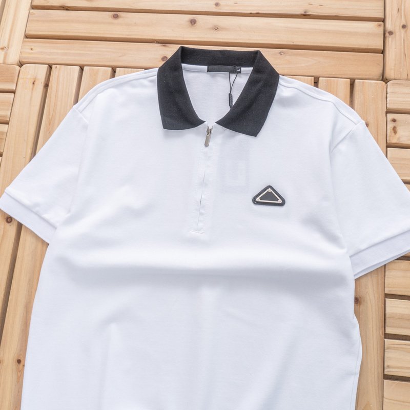 Поло Prada Decorated Collar And Zipper "White" фото № 8