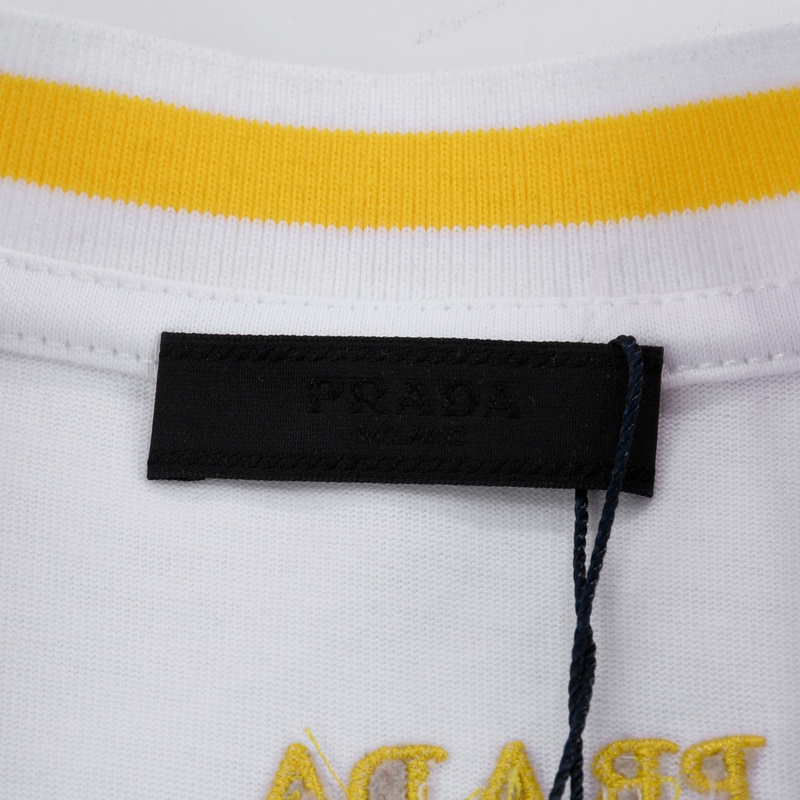 Футболка Prada With Yellow Brand Logo "White" фото № 3