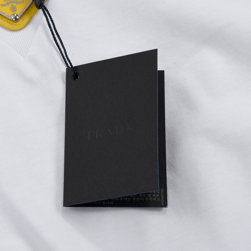 Футболка Prada With Yellow Brand Logo "White" фото № 5
