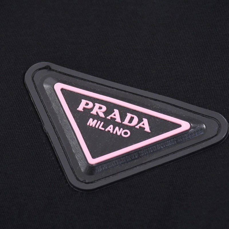 Футболка Prada With Emblem-Logo "Black" фото № 4