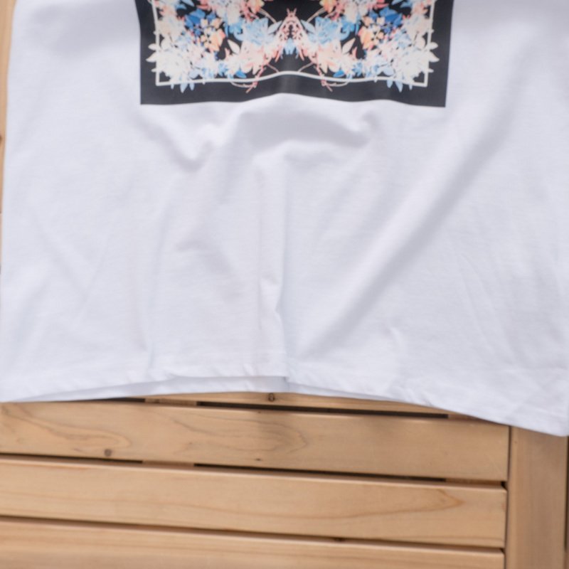 Футболка Purple Brand Rectangle Decorated By Flowers "White" фото № 4