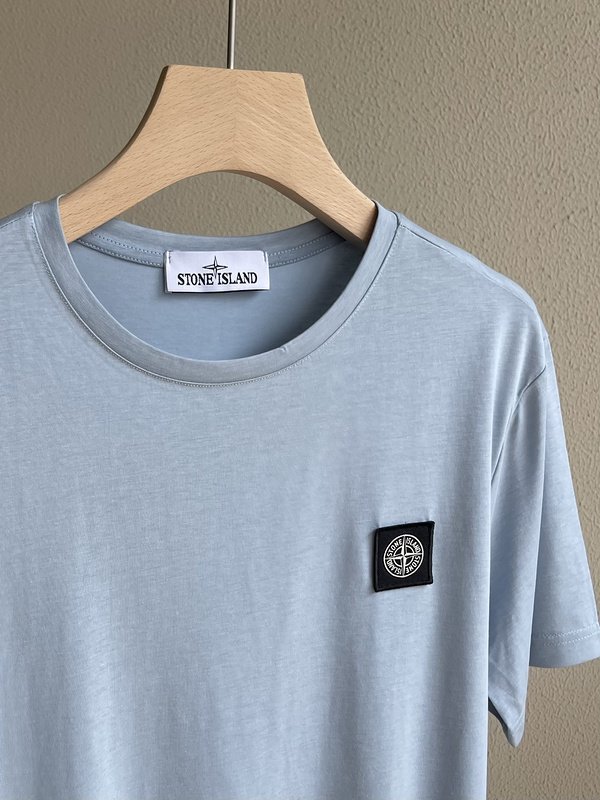 Футболка Stone Island With Black Patch "Blue" фото № 2