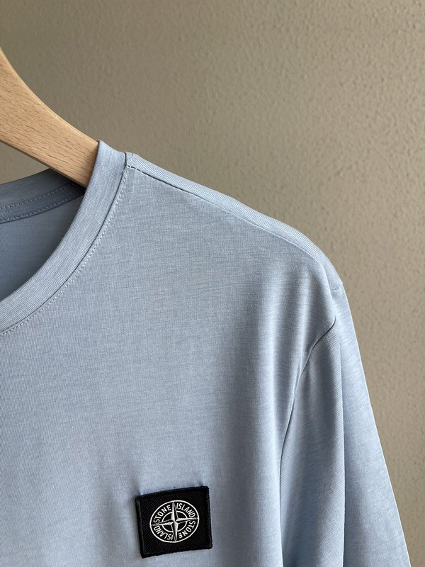 Футболка Stone Island With Black Patch "Blue" фото № 4