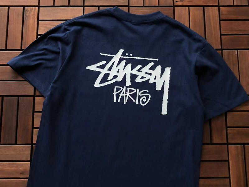 Футболка Stussy Inscription Paris "Blue" фото № 3