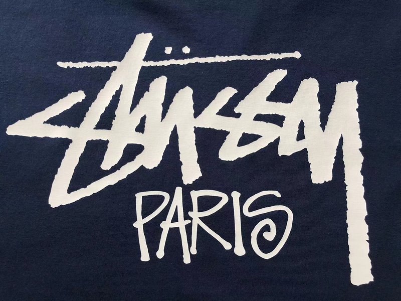 Футболка Stussy Inscription Paris "Blue" фото № 4