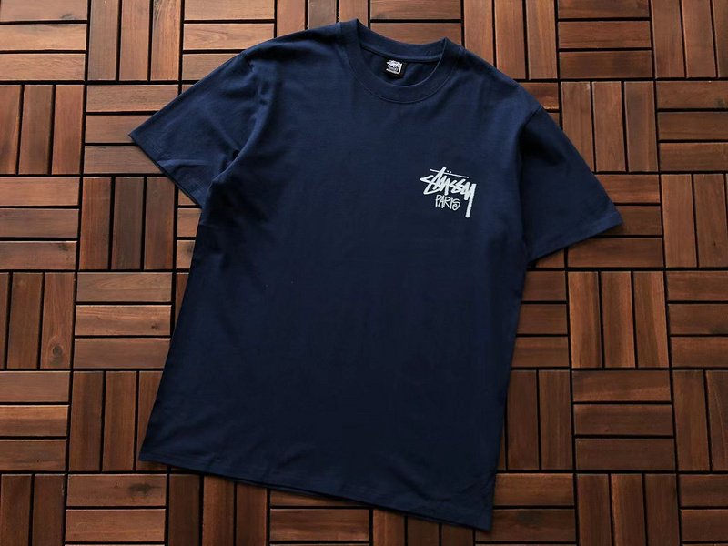 Футболка Stussy Inscription Paris "Blue" фото № 2