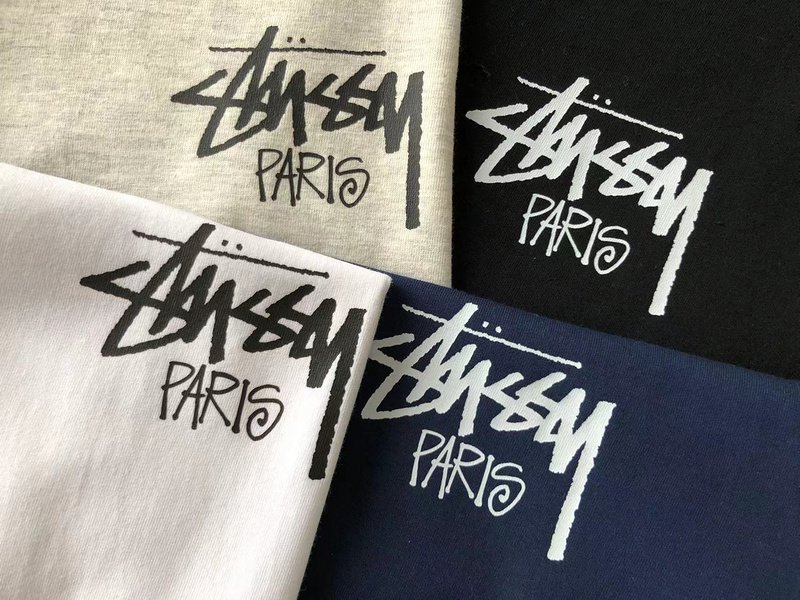 Футболка Stussy Inscription Paris "Blue" фото № 5
