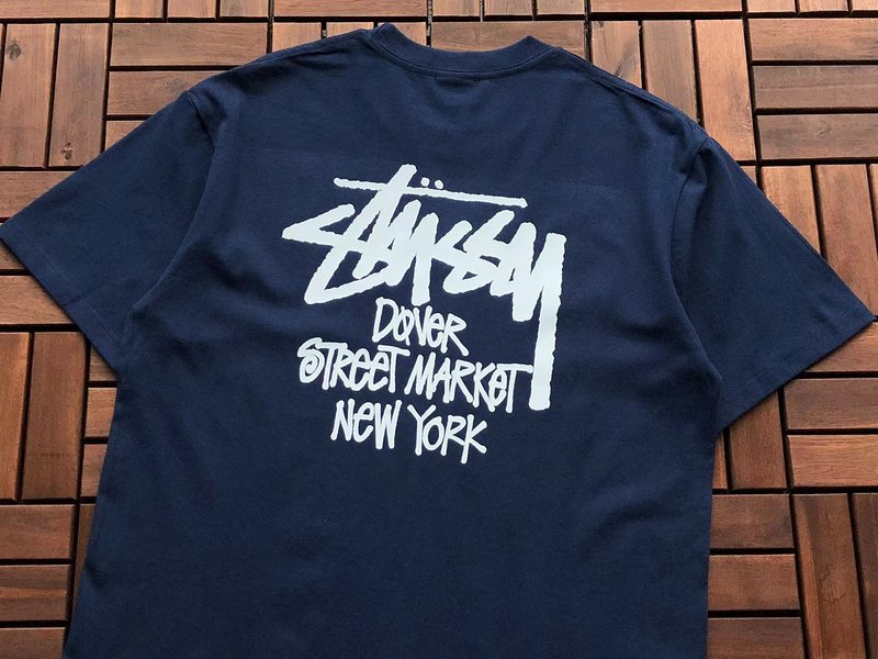 Футболка Stussy Lettering Dover Street Market New York "Blue" фото № 2