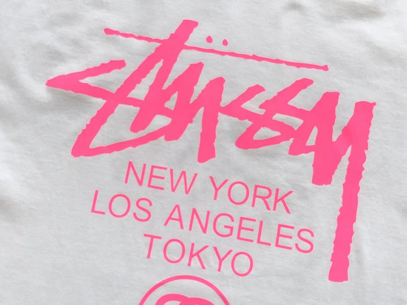 Футболка Stussy Colorful Cities List Under Logo "White" фото № 4