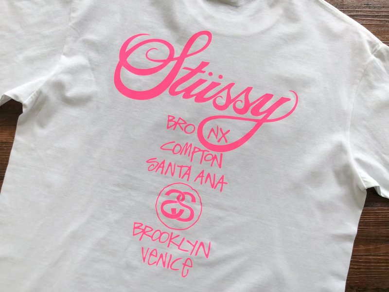 Футболка Stussy Colorful Cities List Under Logo "White" фото № 7