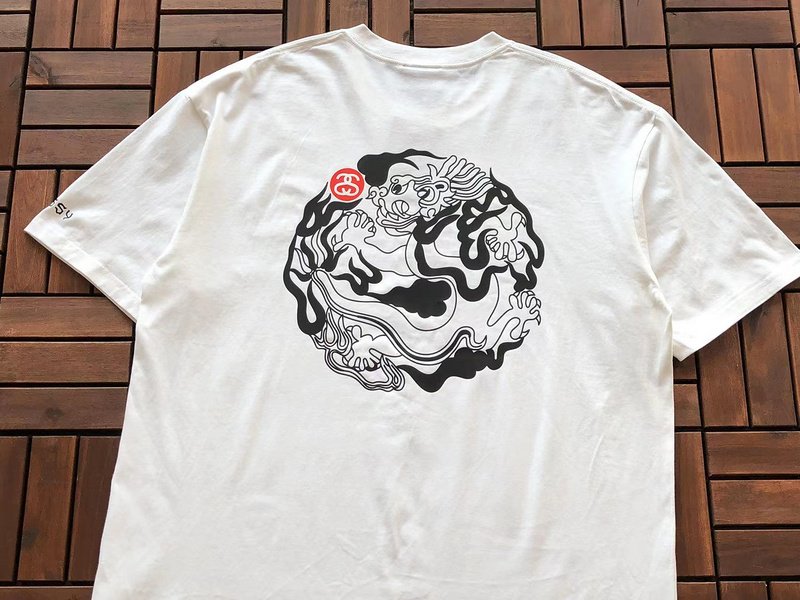 Футболка Stussy Circle From Curve Lines "White" фото № 2