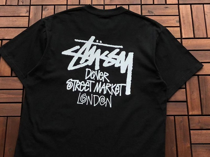 Футболка Stussy Plain Inscription Dover Street Market London "Black" фото № 4