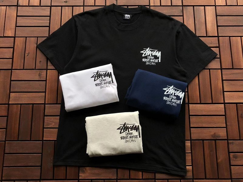 Футболка Stussy Plain Inscription Dover Street Market London "Black" фото № 3