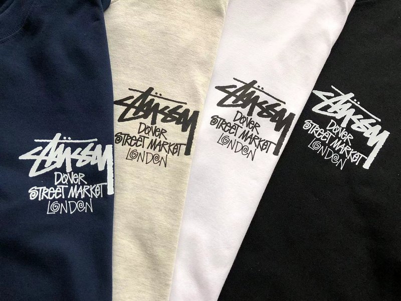 Футболка Stussy Plain Inscription Dover Street Market London "Black" фото № 7