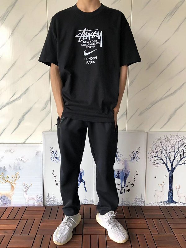Футболка Stussy Cities List And Nike Logo "Black" фото № 6