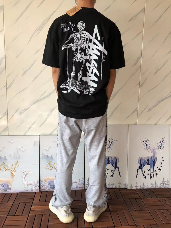 Футболка Stussy Skeleton With Inscription Don't Take The Bait "Black" фото № 8
