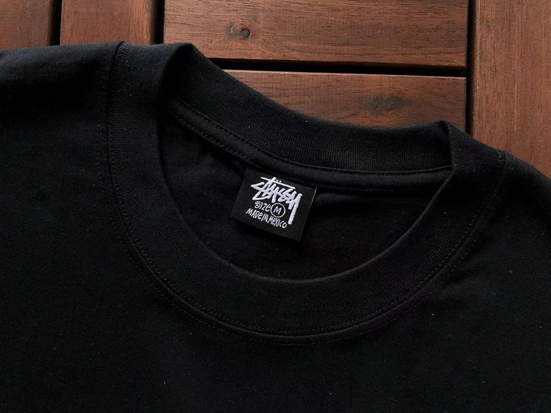 Футболка Stussy Wide Logo Lettering Front "Black" фото № 2