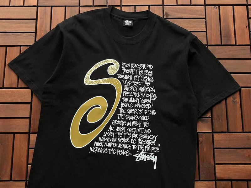 Футболка Stussy Big Letter With Text "Black" фото № 5
