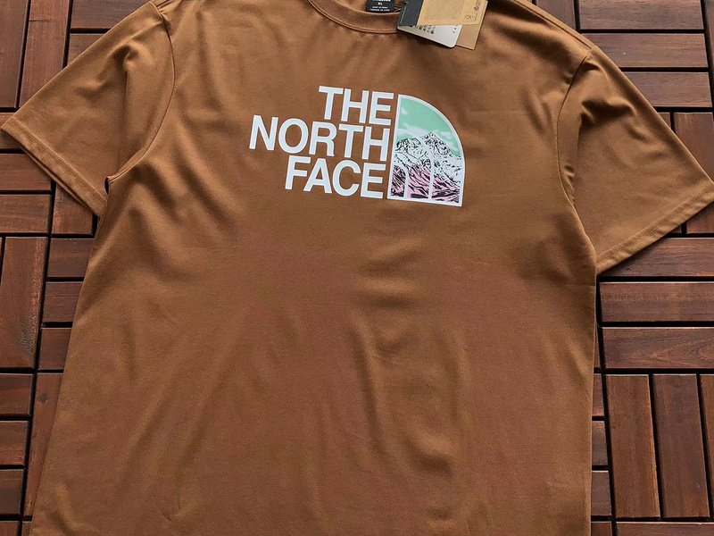 Футболка The North Face Logo With Small Mountain Print "Brown" фото № 2