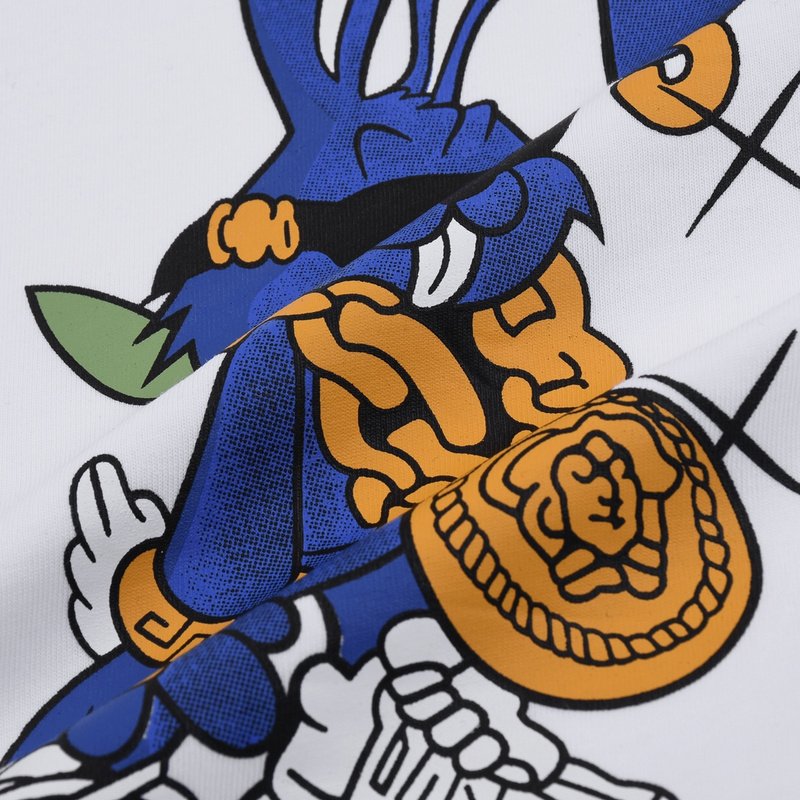 Футболка Versace With A Rich Rabbit Print "White" фото № 3