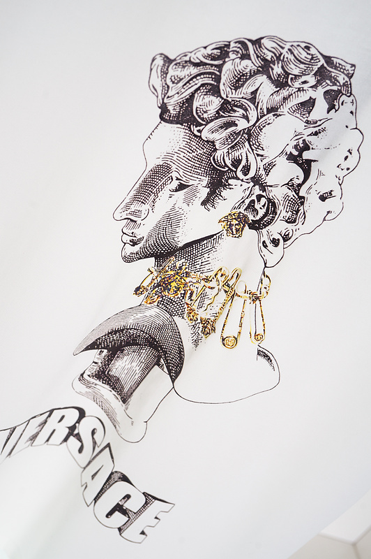 Футболка Versace With A Golden Gorgon Pattern "White" фото № 8