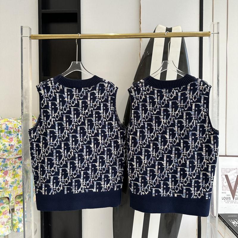 Жилетка Christian Dior White And Blue Logos Print "Black" фото № 5