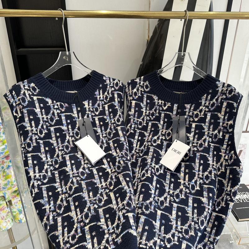 Жилетка Christian Dior White And Blue Logos Print "Black" фото № 4