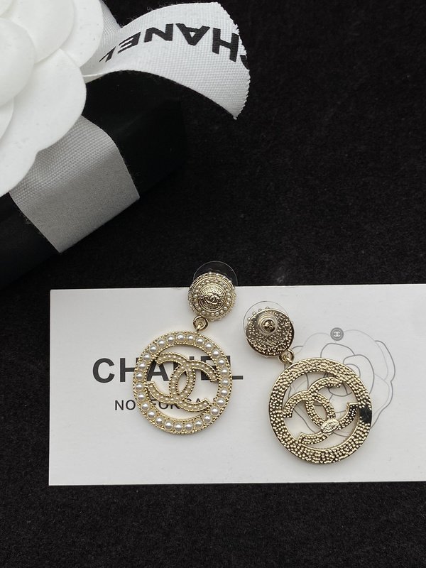 Серьги Chanel Logo Symbol Inside Circle "Gold" фото № 2