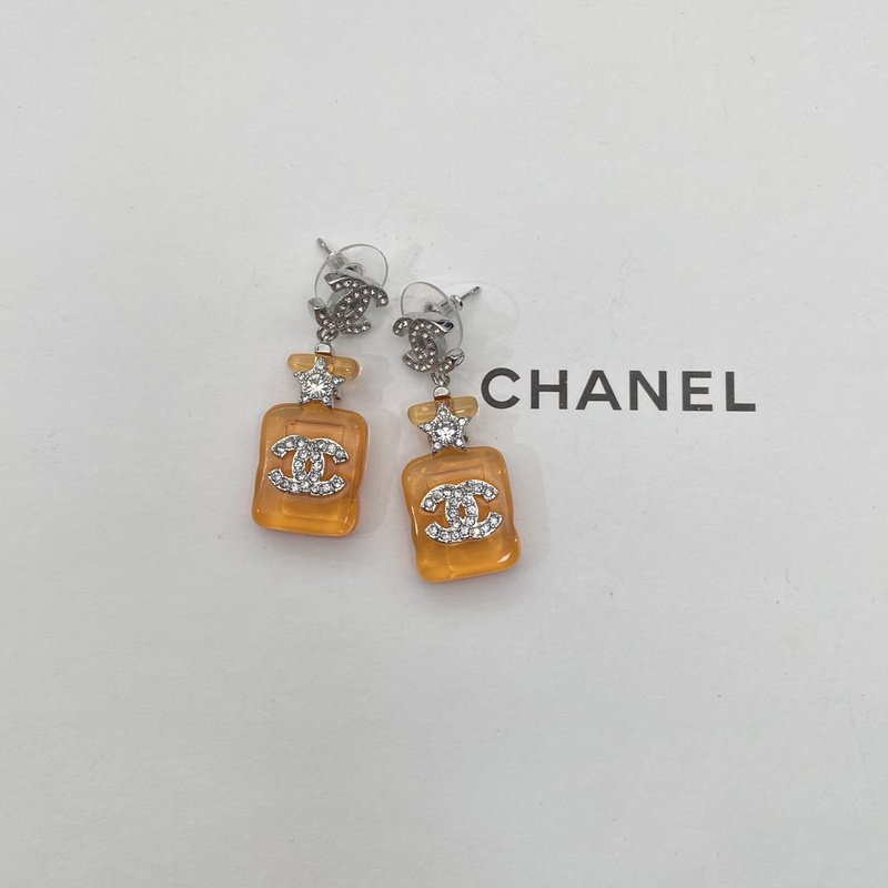 Серьги Chanel Logo Symbol Inside Rectangle "Orange" фото № 2