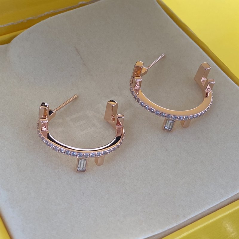 Серьги Fendi Logo Letters - Rounded "Gold" фото № 3