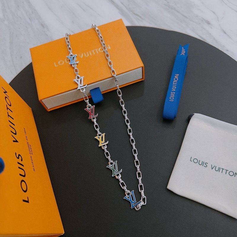 Цепочка Louis Vuitton Colorful Logo "Silver" фото № 2