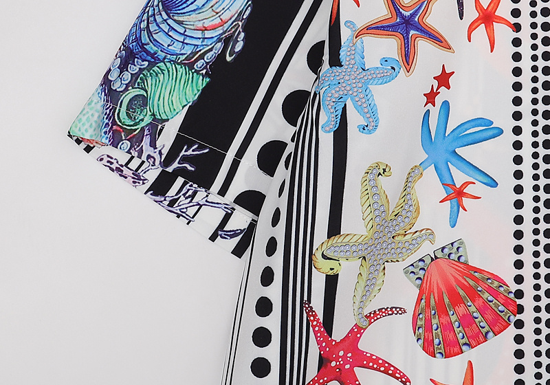 Рубашка Versace Short Sleeve Corals "White/Blue" фото № 4