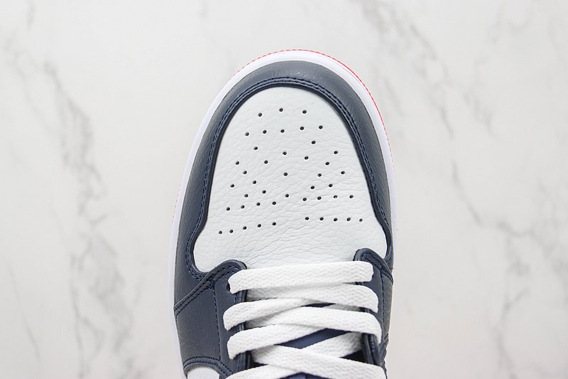 Air Jordan 1 Low "Dark Blue/White/Red Foot" фото № 4