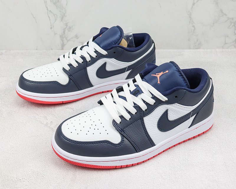 Air Jordan 1 Low "Dark Blue/White/Red Foot" фото № 5