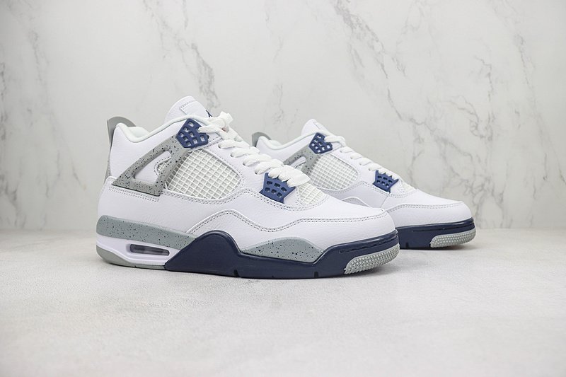 Air Jordan 4 "White/Midnight Navy/Grey" фото № 6