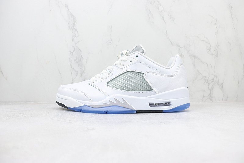 Air Jordan 5 Low "White/Silver/Blue" фото № 2