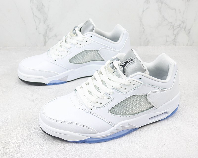 Air Jordan 5 Low "White/Silver/Blue" фото № 5