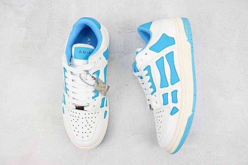 Amiri Skel Top Low "White/Sea Blue" фото № 6