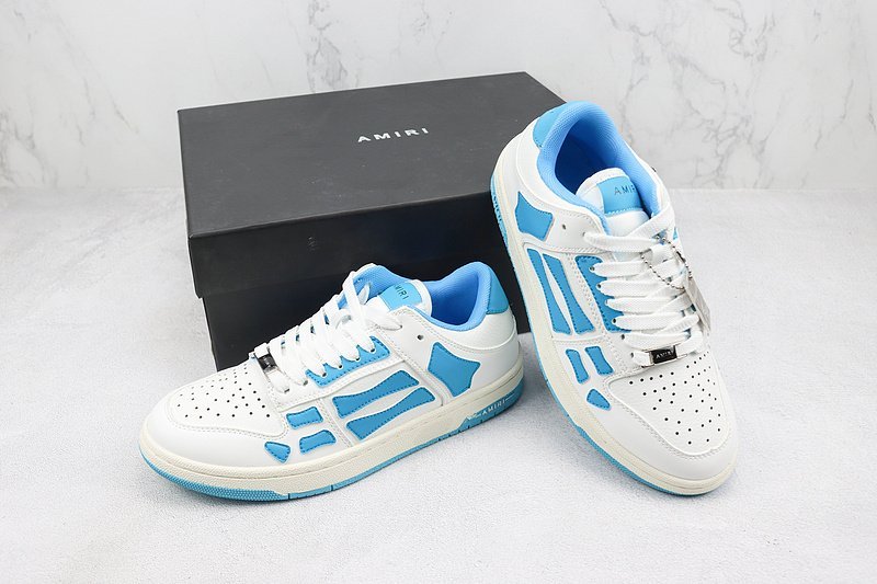 Amiri Skel Top Low "White/Sea Blue" фото № 7